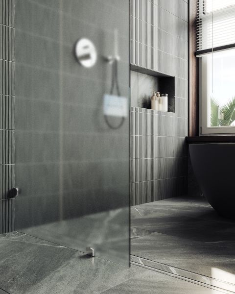 Душевая перегородка MaybahGlass MGD-268-4 79см хром глянцевый