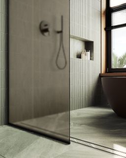 Душевая перегородка MaybahGlass MGD-697-6у 79см чёрный