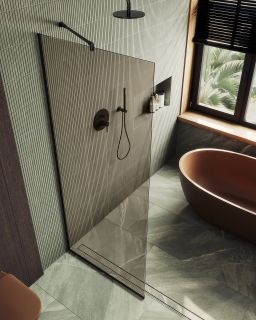 Душевая перегородка MaybahGlass MGD-696-6у 79см чёрный