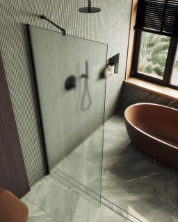 Душевая перегородка MaybahGlass MGD-700-6ш 79см чёрный