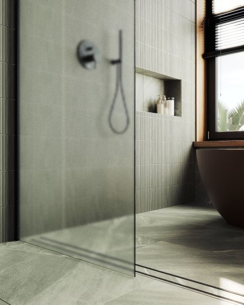 Душевая перегородка MaybahGlass MGD-700-6ш 79см чёрный