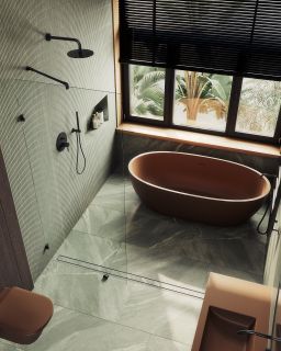 Душевая перегородка MaybahGlass MGD-259-6 79см чёрный