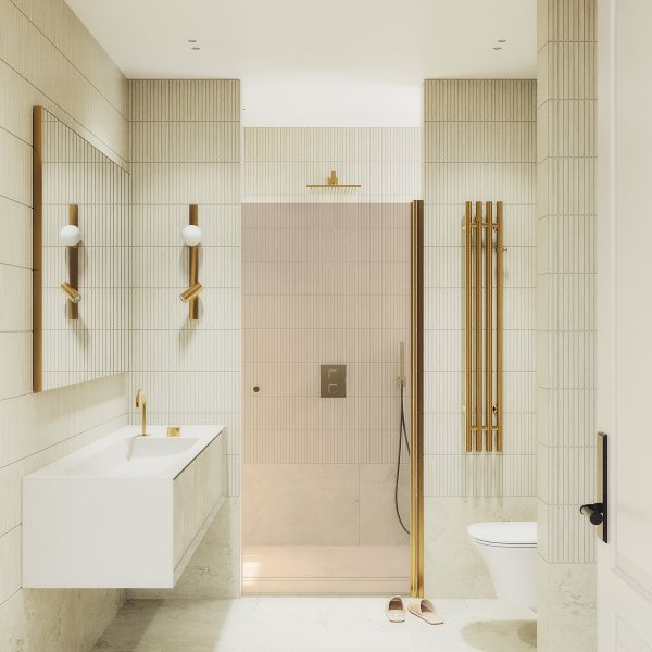 Душевая дверь MaybahGlass MGD-804-3 80см золото