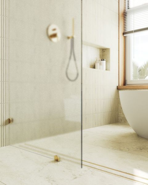 Душевая перегородка MaybahGlass MGD-268-3 79см золото