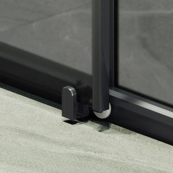 Душевая дверь MaybahGlass MGD-1288-6 120см чёрный/графит матовый