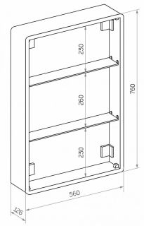 Зеркало-шкаф с подсветкой Art&Max Platino правый 60см белый AM-Pla-600-800-1D-R-DS-F