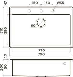 Мойка кухонная Omoikiri Tedori-79-WH белый