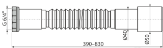 Гибкое соединение AlcaPlast 6/4"?40/50 металл A780