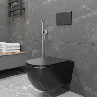 Подвесной унитаз Charus Skandenborg Rimless EWC700-125B безободковый чёрный