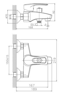 Смеситель для ванны Haiba HB6066 хром