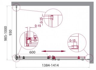Душевой уголок BelBagno прямоугольный хром ACQUA-AH-1-140/100-C-Cr