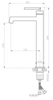 Высокий смеситель для раковины BelBagno ACQUA-LMC-CRM хром