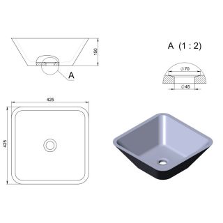 Раковина Holbi Saturn 42см белый/цветной матовый 1.02.004.11.2