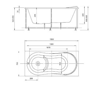 Акриловая ванна АКВАТЕК Афродита 150x70 см без гидромассажа