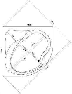 Акриловая ванна Bas Аура 150x150 см