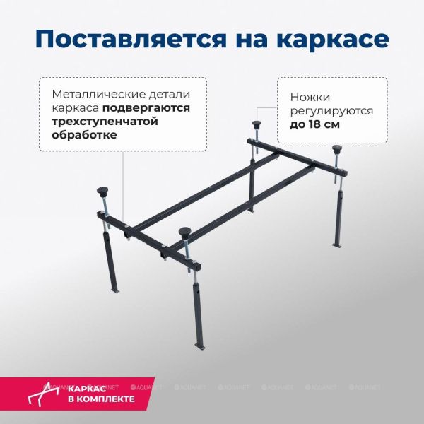 Акриловая ванна Aquanet West 205560 140x70 см с каркасом