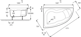 Ванна акриловая Jacob Delafon Micromega Duo E60219RU-00 150x100 см белая, угловая, левая