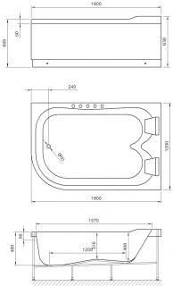Акриловая ванна Royal Bath Norway правая 180x120см белый RB331100K-R