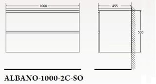 Тумба под раковину BelBagno подвесная 100x50см Bianco Lucido ALBANO-1000-2C-SO-BL