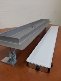 Душевой трап ALMAes Laguna LG60WH 60см белое стекло