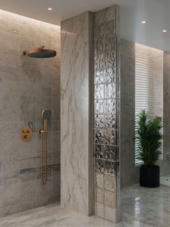 Душевая система с термостатом AltroBagno Bilancia 040417 RaSp медь матовая