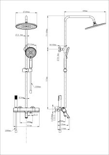 Душевая стойка Wonzon & Woghand The One WW-B3094-BG с термостатом брашированное золото
