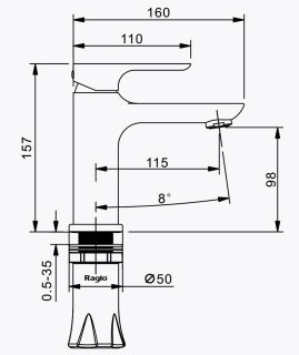 Смеситель для раковины Raglo R03.10.03 золотой сатин