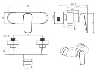 Комплект для душа Aquatek Вега AQ1034CR хром