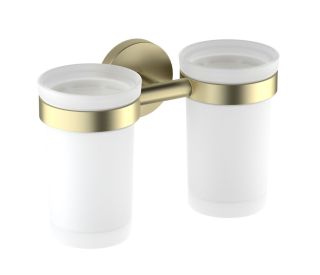 Стакан с держателем двойной Aquatek Европа AQ4117BG шлифованное золото