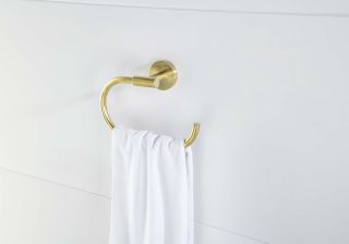 Полотенцедержатель овальный Aquatek Оберон AQ4221BG шлифованное золото