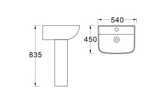 Пьедестал для раковины Aquatek AQ5432-00 белый