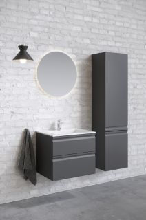 Шкаф пенал для ванной Aquatek AQ70035R-MG петли справа серый матовый