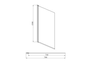 Шторка на ванну Aquatek Дельта AQ DEL SBA 08015GM 80 см оружейная сталь