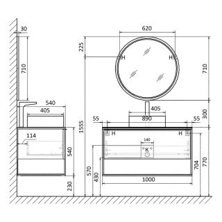 Тумба под раковину Aquanika Loft AQLO1005550BRU151 100 см древесный аттик