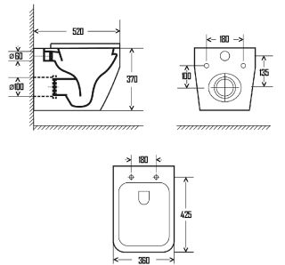 Подвесной унитаз AQUAme AQM2009 с крышкой-сиденьем белый глянцевый