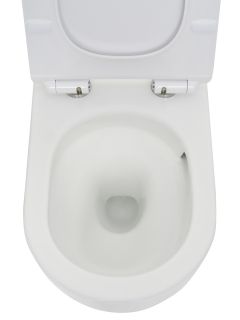 Подвесной унитаз AQUAme AQM2010 с крышкой-сиденьем белый глянцевый