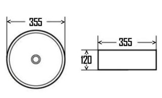Раковина AQUAme AQM5012MFG 35см светло-серый матовый