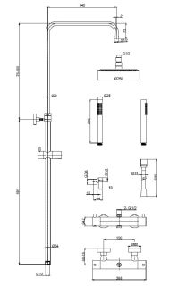 Душевая стойка AQUAme AQM8006CR с термостатом хром