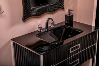 Тумба под раковину Armadi Art Monaco 80см чёрный/хром 866-080-BCR