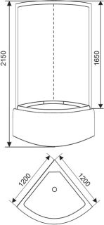 Душевая кабина Arcus AS-114 высокий поддон 120* 120 см