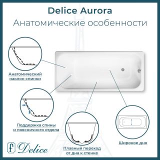 Ванна чугунная Delice Aurora DLR230604 160x75