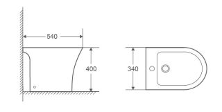 Биде напольное Azario FRETTA ROUND AZ-1217C Размер 540х340х400 мм
