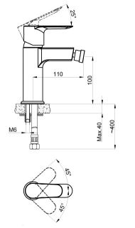 Смеситель для биде AZARIO LEYA AZ-15926601