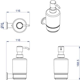 Дозатор жидкого мыла AZARIO FORNY AZ-88312 250 мл. керамический