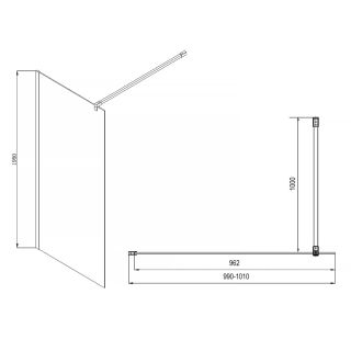 Душевая перегородка Azario CHICAGO AZ-NAR6310 1000 Black Walk-in 1000x1950