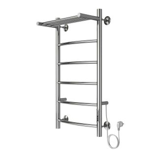 Полотенцесушитель электрический AZARIO VERONA AZ04848P 400/800 5 секций, с полкой, тен справа, хром