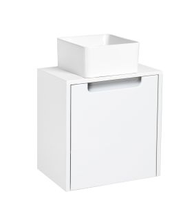 Тумба Runo Бари - Микра 40 подвесная белая под накладной умывальник (00-00001975)