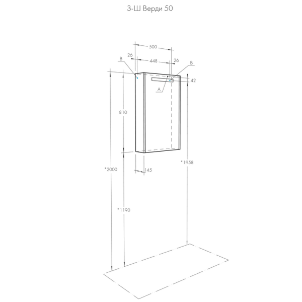 Зеркальный шкаф Акватон Верди 50см белый/ясень фабрик 1A195802VDAV0