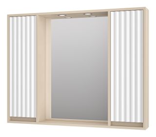 Зеркальный шкаф с подсветкой Brevita Balaton BAL-04100-03-01 100см белый/бежевый