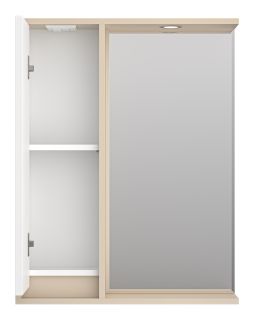 Зеркальный шкаф с подсветкой Brevita Balaton BAL-04065-03-01Л левый 65см белый/бежевый